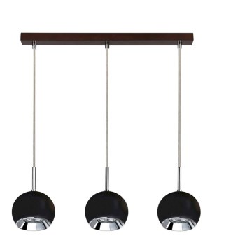 LED Lustr na lanku BALL WOOD 3xGU10/5W/230V buk