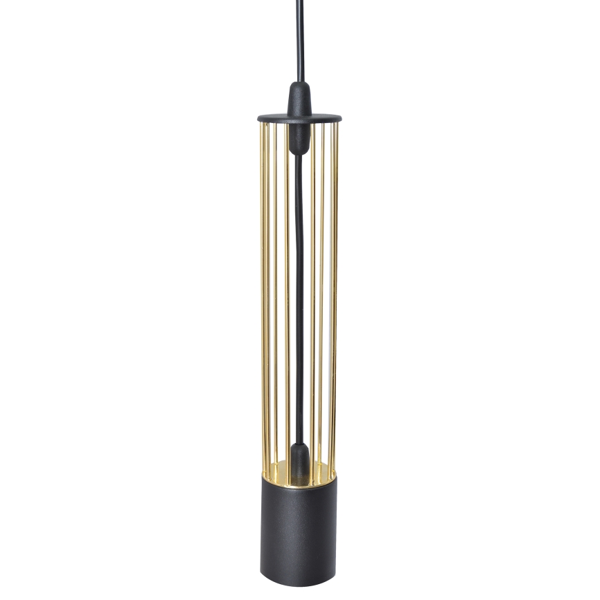 LED Lustr na lanku BARS 2xGU10/4,8W/230V černá/zlatá