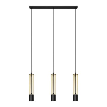 LED Lustr na lanku BARS 3xGU10/4,8W/230V zlatá/černá