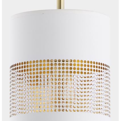 LED Lustr na lanku BOGART 1xE27/15W/230V bílá/zlatá