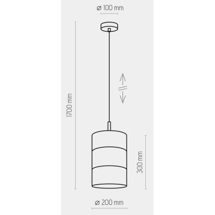 LED Lustr na lanku BOGART 1xE27/15W/230V bílá/zlatá