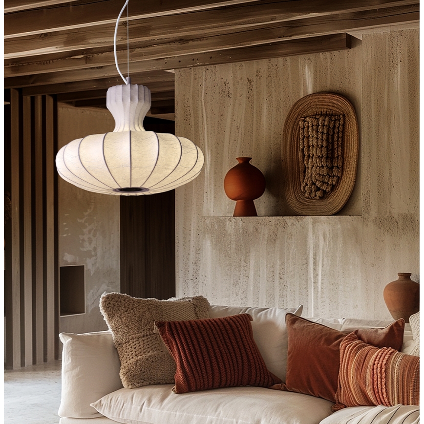 LED Lustr na lanku BOLA LED/11W/230V + 1xE27/5W CRI 90 bílá
