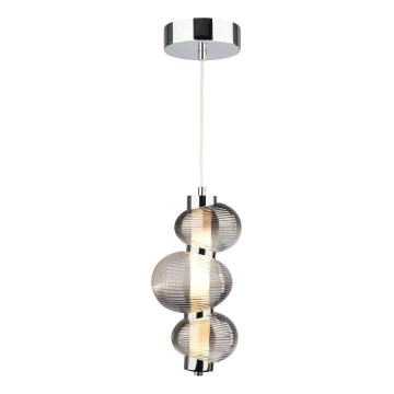 LED Lustr na lanku BOLLA LED/12W/230V pr. 16 cm kouřová