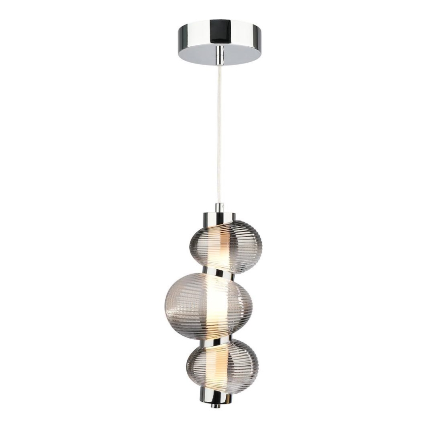 LED Lustr na lanku BOLLA LED/12W/230V pr. 16 cm kouřová