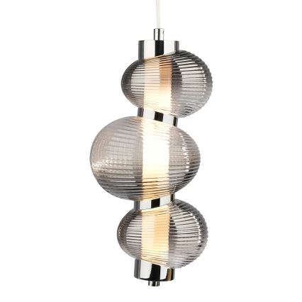 LED Lustr na lanku BOLLA LED/12W/230V pr. 16 cm kouřová