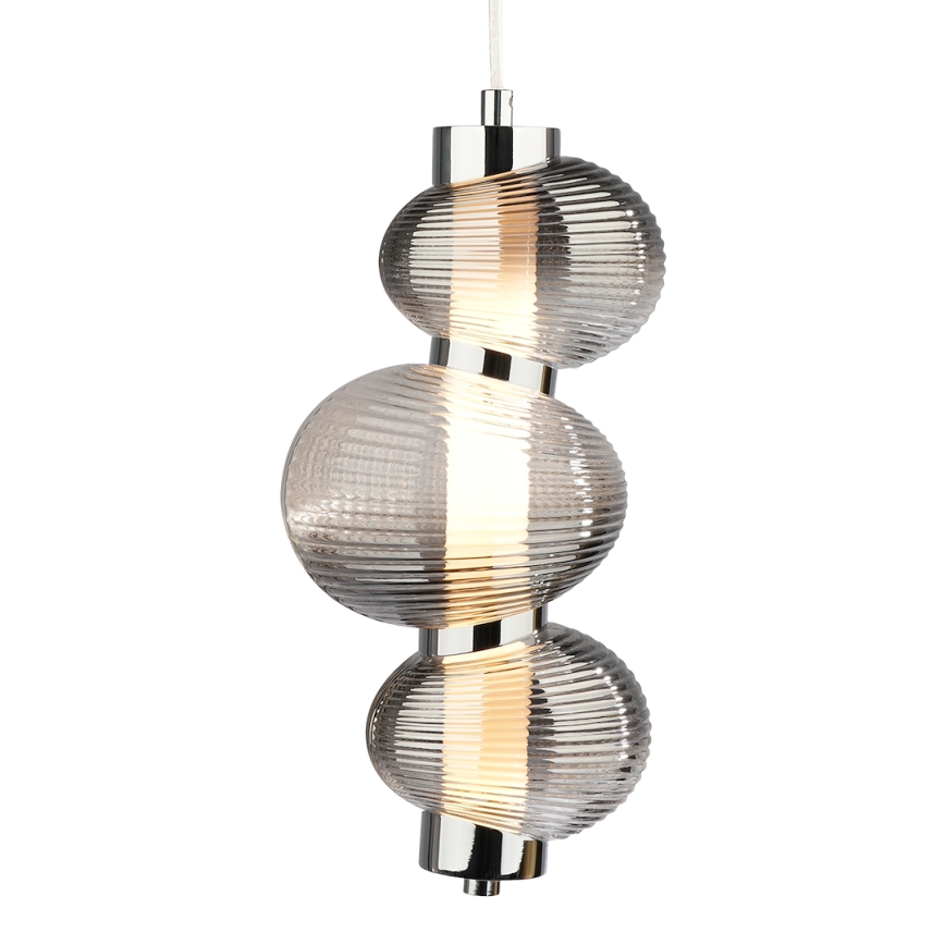LED Lustr na lanku BOLLA LED/12W/230V pr. 16 cm kouřová