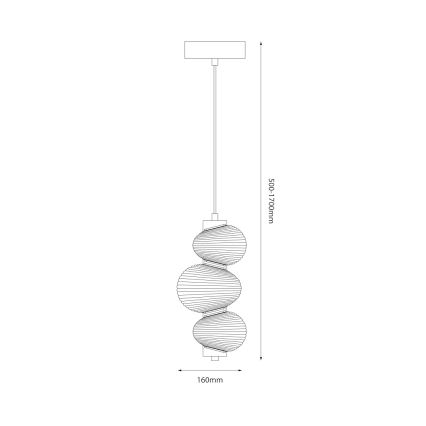 LED Lustr na lanku BOLLA LED/12W/230V pr. 16 cm zlatá/kouřová béžová