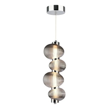 LED Lustr na lanku BOLLA LED/17W/230V pr. 16 cm lesklý chrom/kouřová