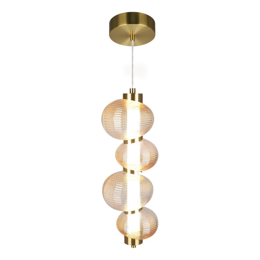 LED Lustr na lanku BOLLA LED/17W/230V pr. 16 cm zlatá/kouřová