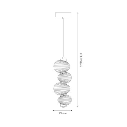 LED Lustr na lanku BOLLA LED/17W/230V pr. 16 cm zlatá/kouřová