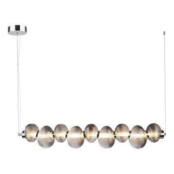 LED Lustr na lanku BOLLA LED/32W/230V lesklý chrom/kouřová