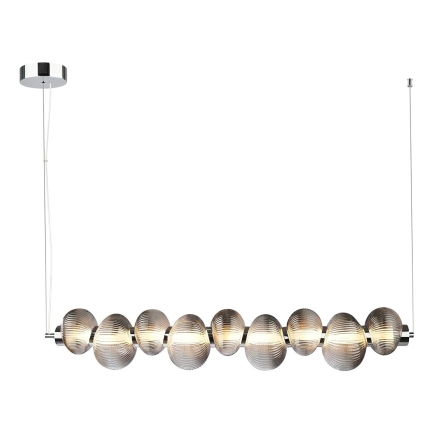 LED Lustr na lanku BOLLA LED/32W/230V lesklý chrom/kouřová