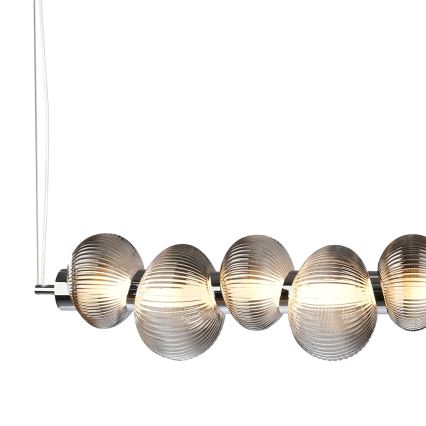 LED Lustr na lanku BOLLA LED/32W/230V lesklý chrom/kouřová