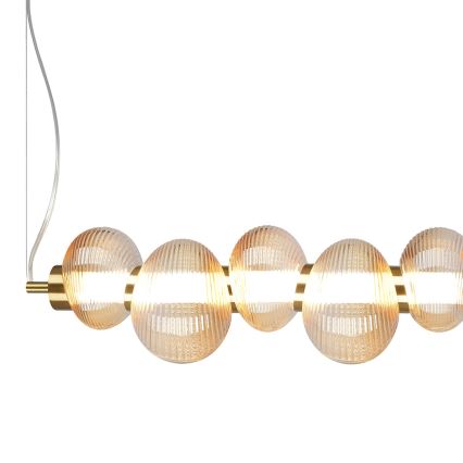 LED Lustr na lanku BOLLA LED/32W/230V zlatá/kouřová