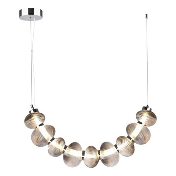 LED Lustr na lanku BOLLA LED/36W/230V lesklý chrom/kouřová