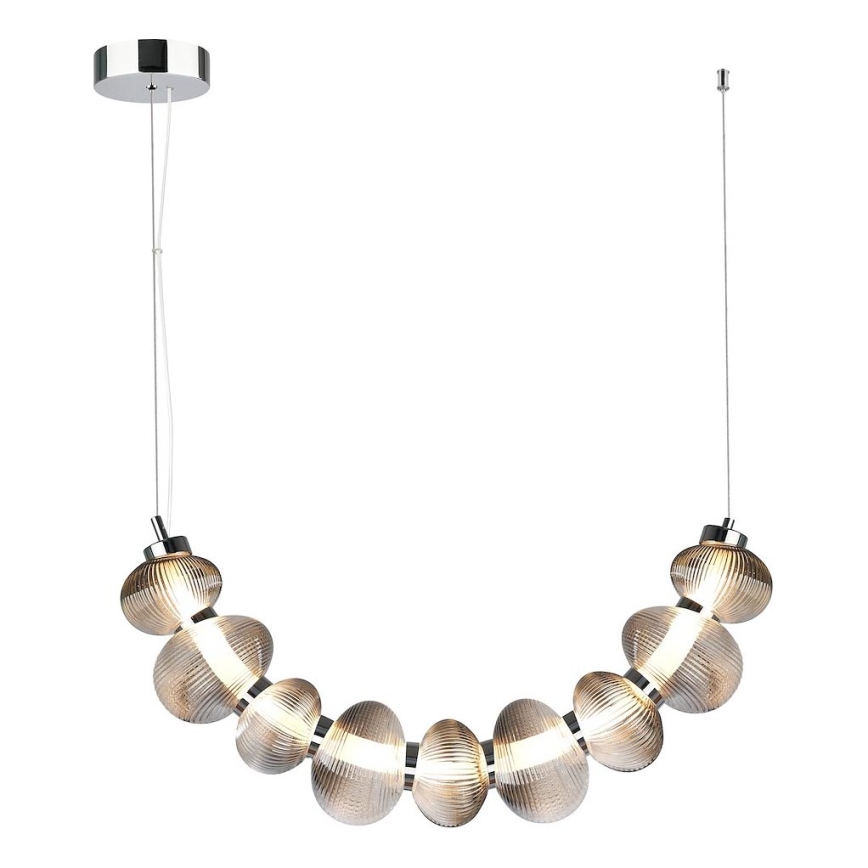 LED Lustr na lanku BOLLA LED/36W/230V lesklý chrom/kouřová