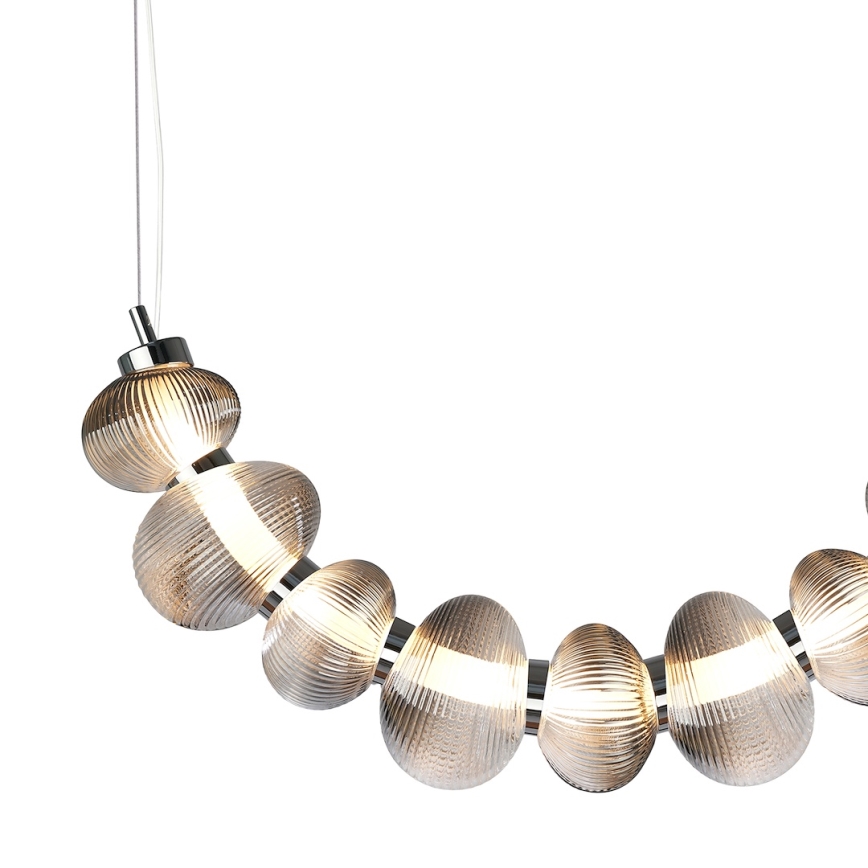 LED Lustr na lanku BOLLA LED/36W/230V lesklý chrom/kouřová