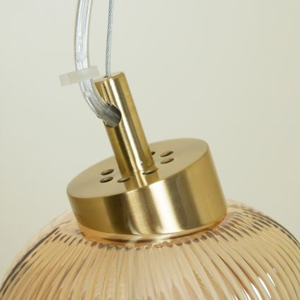 LED Lustr na lanku BOLLA LED/36W/230V zlatá/kouřová