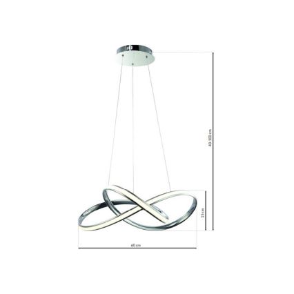 LED Lustr na lanku CAPPIO LED/36W/230V lesklý chrom