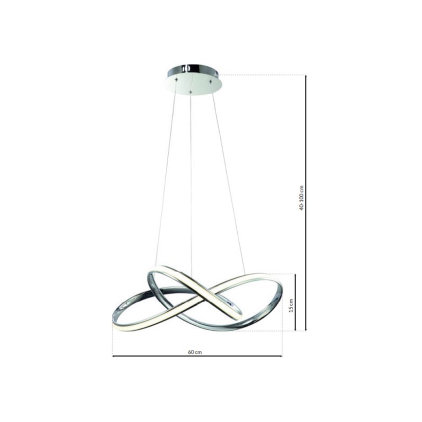 LED Lustr na lanku CAPPIO LED/36W/230V lesklý chrom