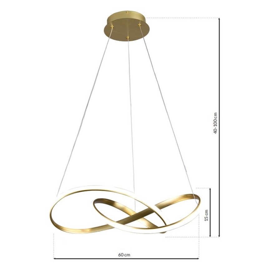 LED Lustr na lanku CAPPIO LED/36W/230V zlatá