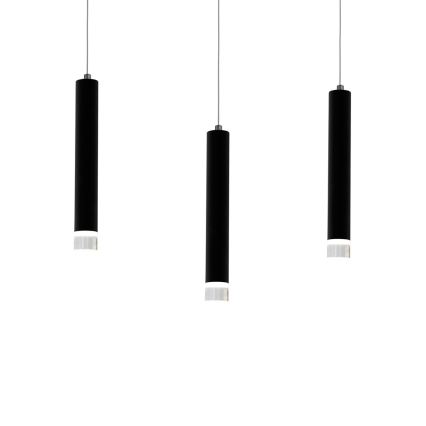 LED Lustr na lanku CARBON 3xLED/15W/230V