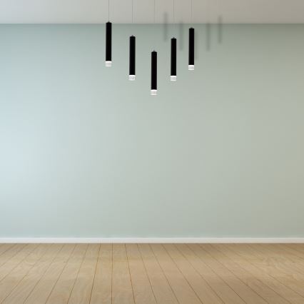 LED Lustr na lanku CARBON 5xLED/25W/230V černá