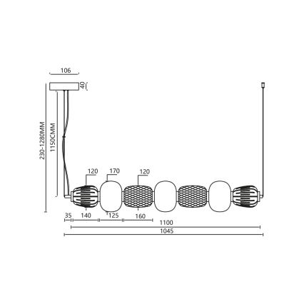 LED Lustr na lanku CARO LED/42W/230V chrom