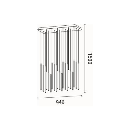 LED Lustr na lanku CASCADE LED/47W/230V 3000K