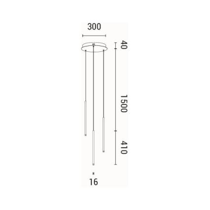 LED Lustr na lanku CASCADE LED/6W/230V 3000K pr. 30 cm