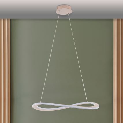LED Lustr na lanku CASHMERE LED/40W/230V pr. 59,5 cm béžová