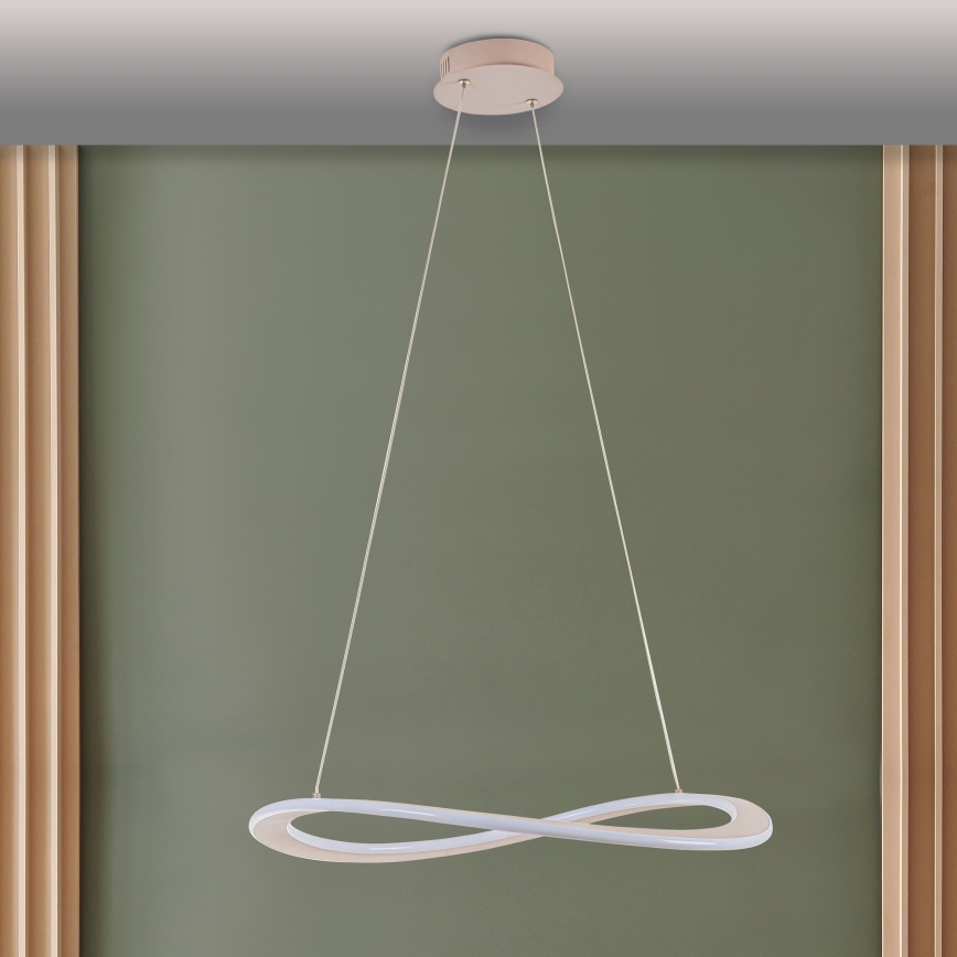 LED Lustr na lanku CASHMERE LED/40W/230V pr. 59,5 cm béžová