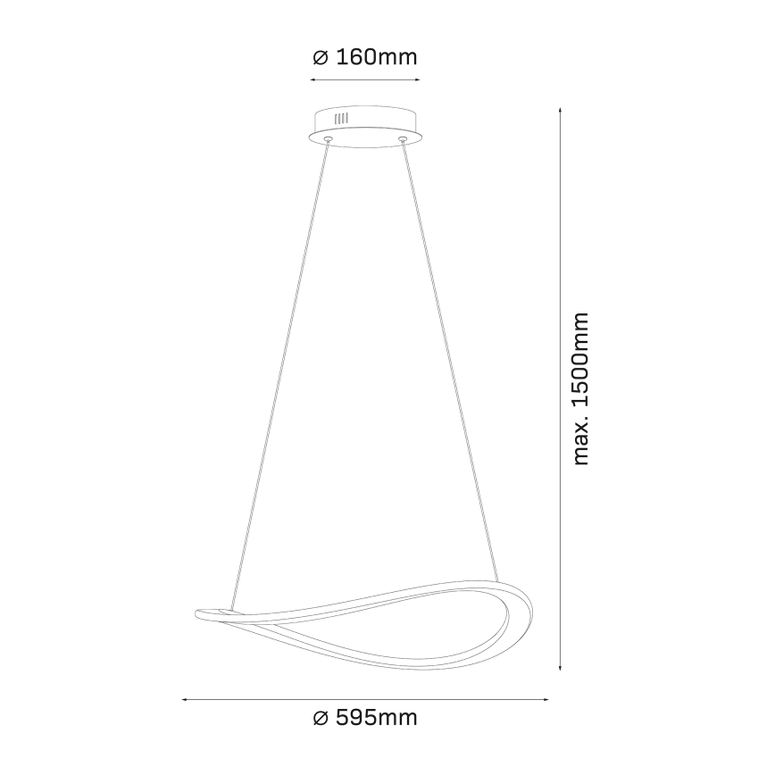 LED Lustr na lanku CASHMERE LED/40W/230V pr. 59,5 cm béžová