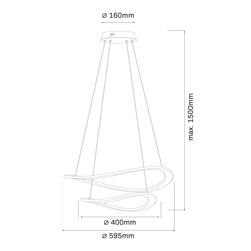 LED Lustr na lanku CASHMERE LED/75W/230V pr. 59,5 béžová