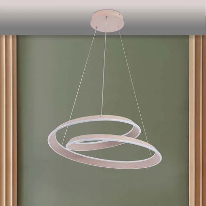 LED Lustr na lanku CASHMERE LED/75W/230V pr. 60 cm béžová