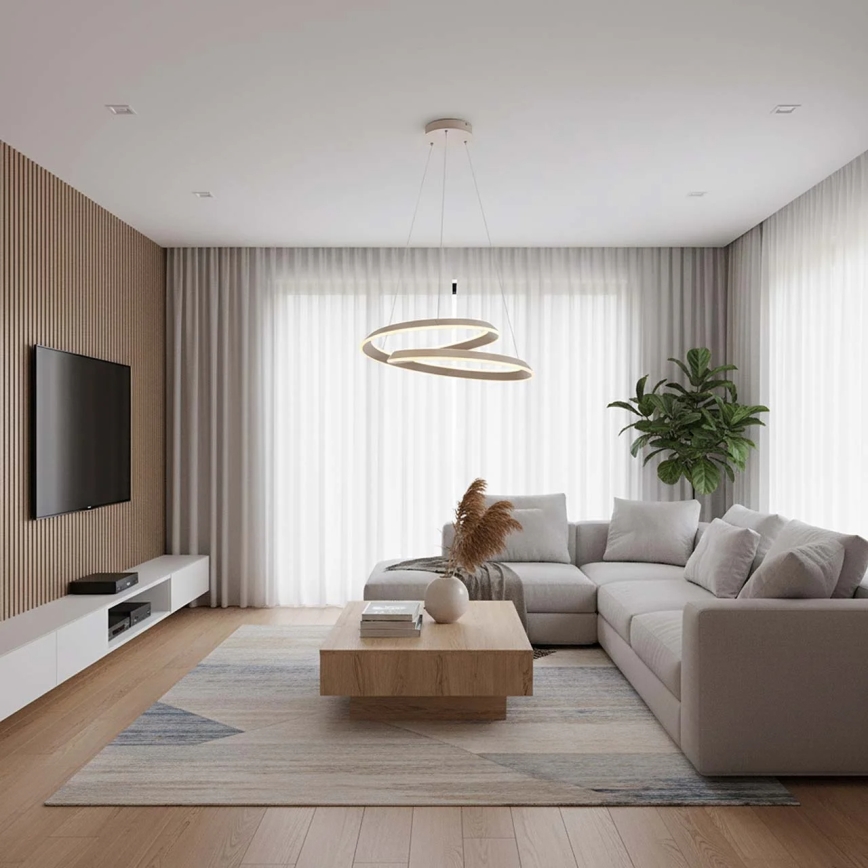 LED Lustr na lanku CASHMERE LED/75W/230V pr. 60 cm bílá