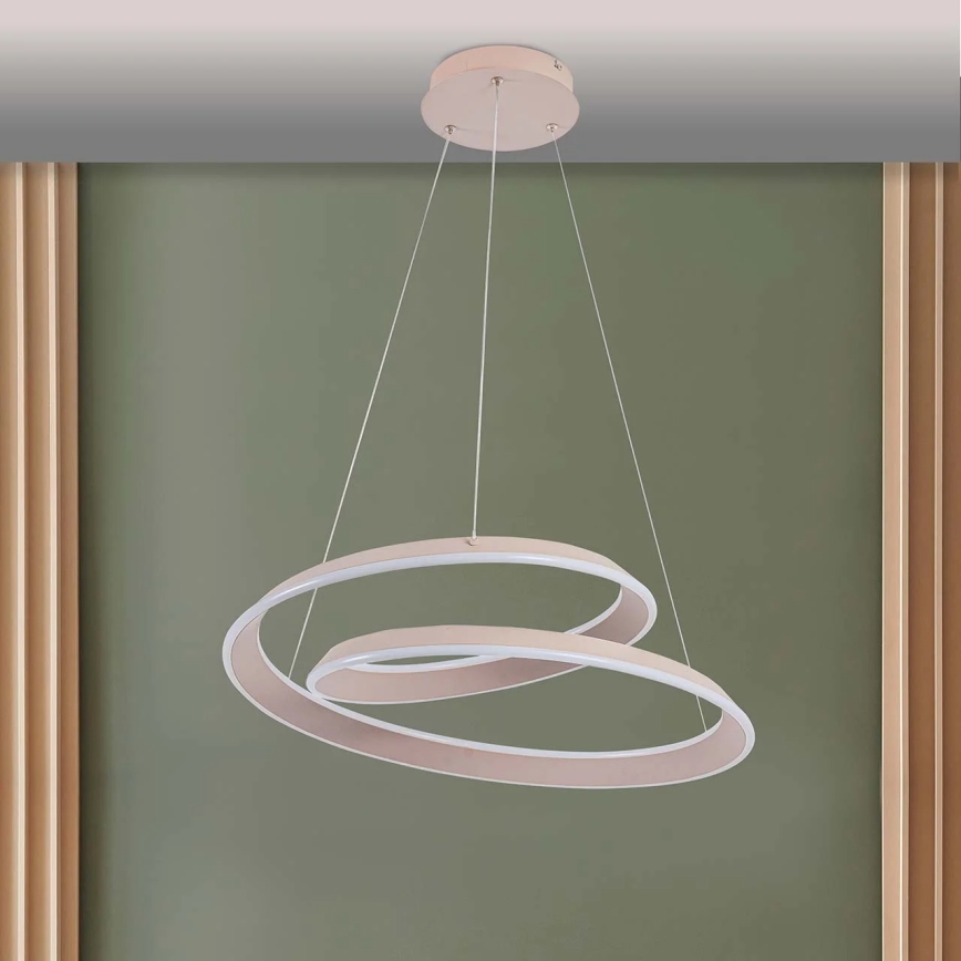 LED Lustr na lanku CASHMERE LED/75W/230V pr. 60 cm bílá