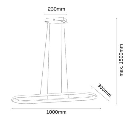 LED Lustr na lanku CASHMERE LED/80W/230V 30x100 cm béžová