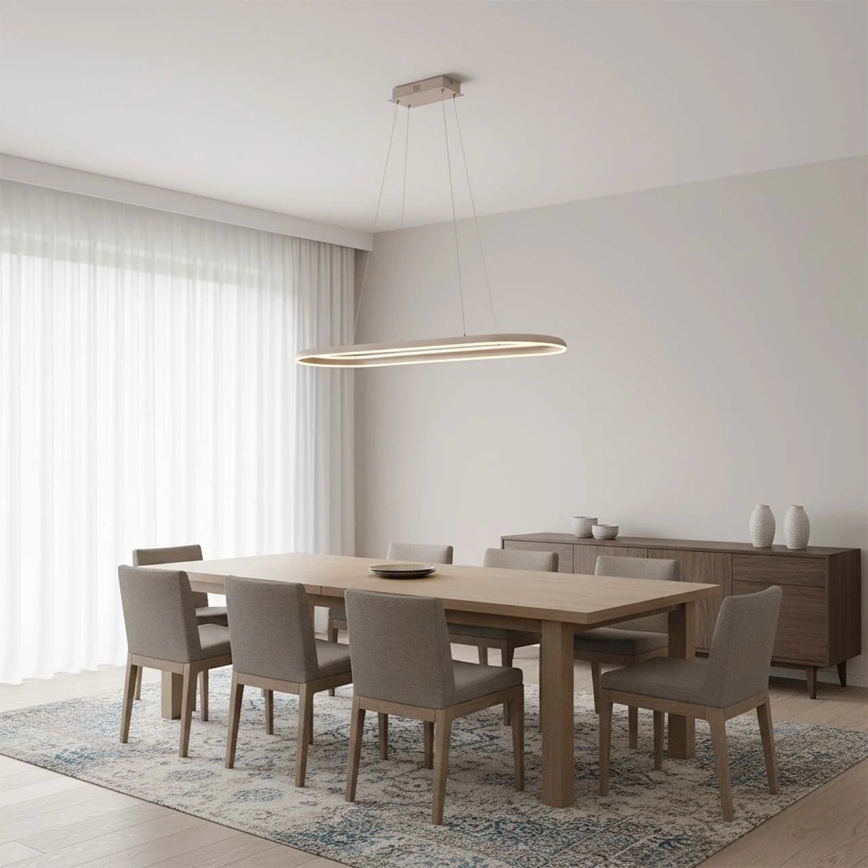 LED Lustr na lanku CASHMERE LED/80W/230V 30x100 cm bílá