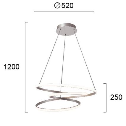LED Lustr na lanku CORT LED/40W/230V stříbrná