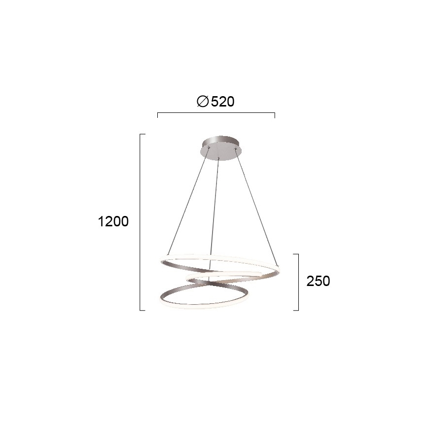 LED Lustr na lanku CORT LED/40W/230V stříbrná