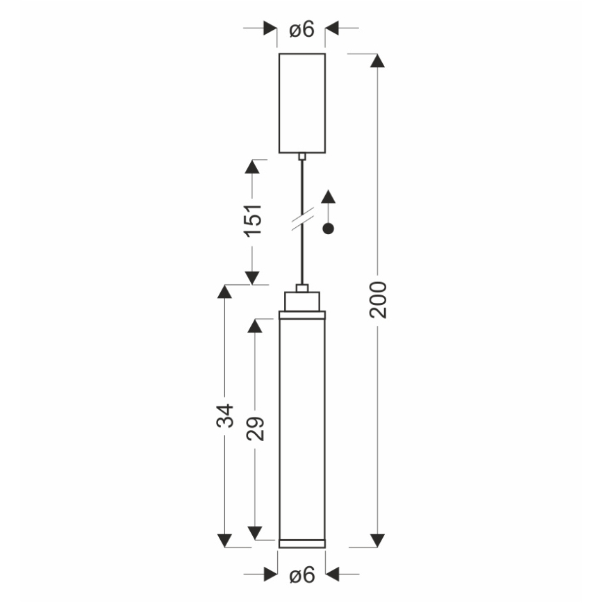 LED Lustr na lanku CORTE LED/10W/230V černá