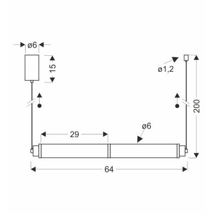 LED Lustr na lanku CORTE LED/18W/230V černá