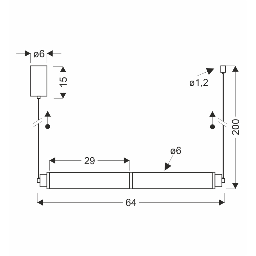 LED Lustr na lanku CORTE LED/18W/230V černá