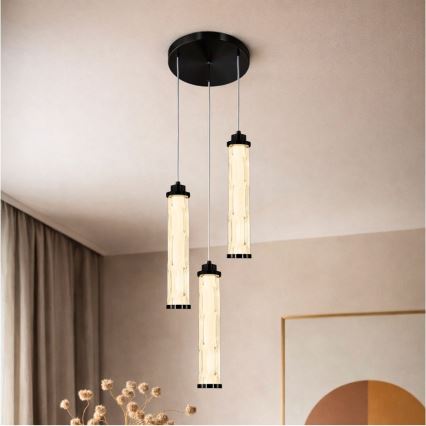 LED Lustr na lanku CORTE LED/25W/230V černá
