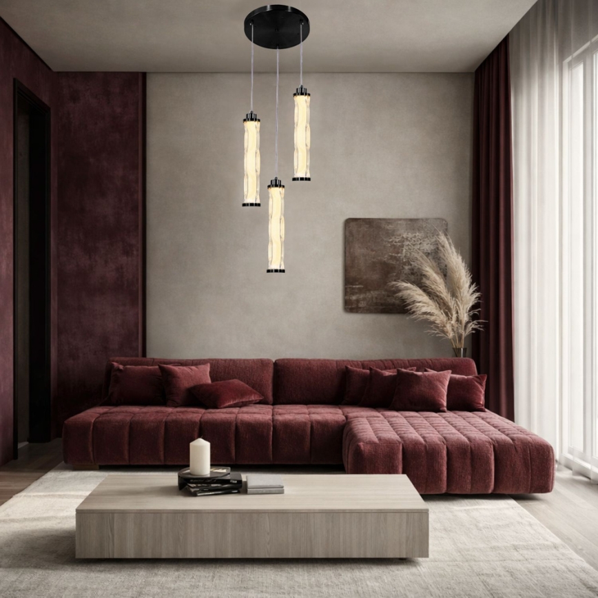 LED Lustr na lanku CORTE LED/25W/230V černá