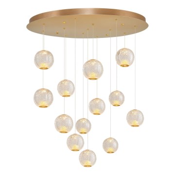 LED Lustr na lanku CREMONA 13xLED/5W/230V 3000K zlatá