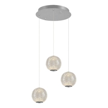 LED Lustr na lanku CREMONA 3xLED/5W/230V 3000K matný chrom
