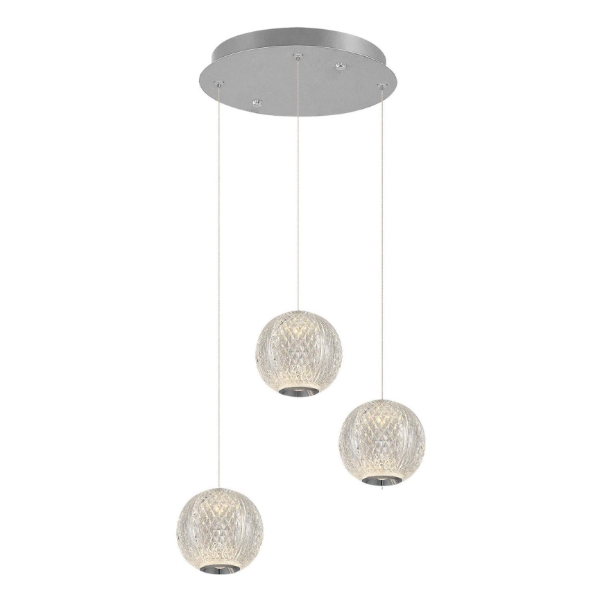 LED Lustr na lanku CREMONA 3xLED/5W/230V 3000K matný chrom