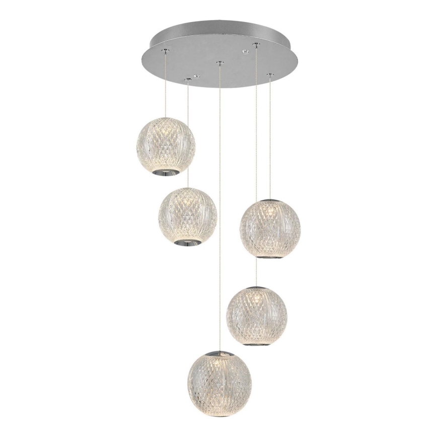 LED Lustr na lanku CREMONA 5xLED/5W/230V 3000K matný chrom